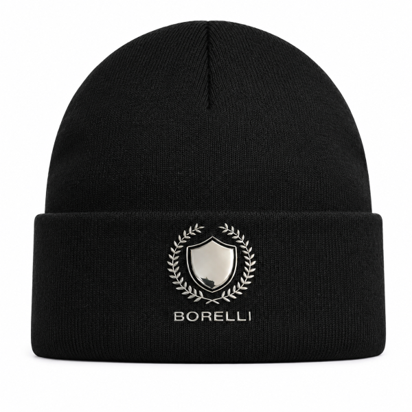 Borelli Gianluca Black Fleece-Lined Beanie – Premium Winter Beanie