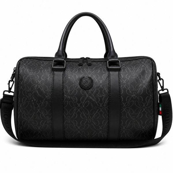 Alternative view of Borelli Teodoro Black Monogram Duffel Bag – Premium Travel & Gym Bag