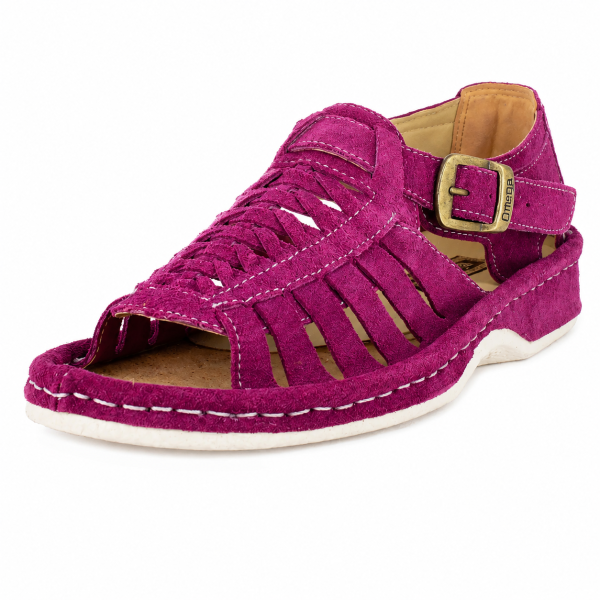 Omega Kgosi Cerise Suede Leather Sandal – Genuine Leather Unisex Sandal