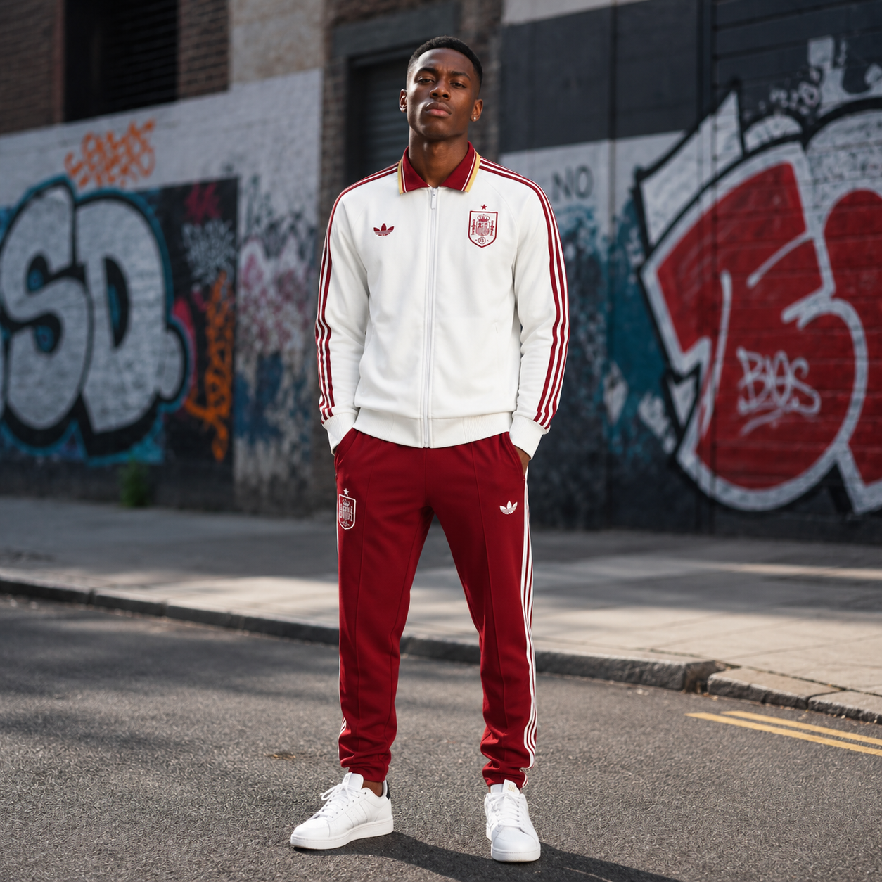 Spain 2026/27 White Full-Zip Tracksuit Set – PRE-ORDER | Premium Football Supporter Tracksuit - Image 2