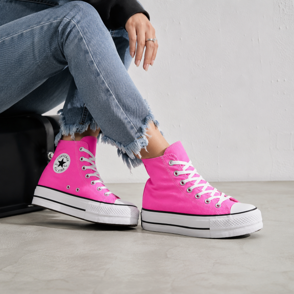Alternative view of Converse Chuck Taylor All Star Lift Platform Hi – Shocking Orchid/White/Black