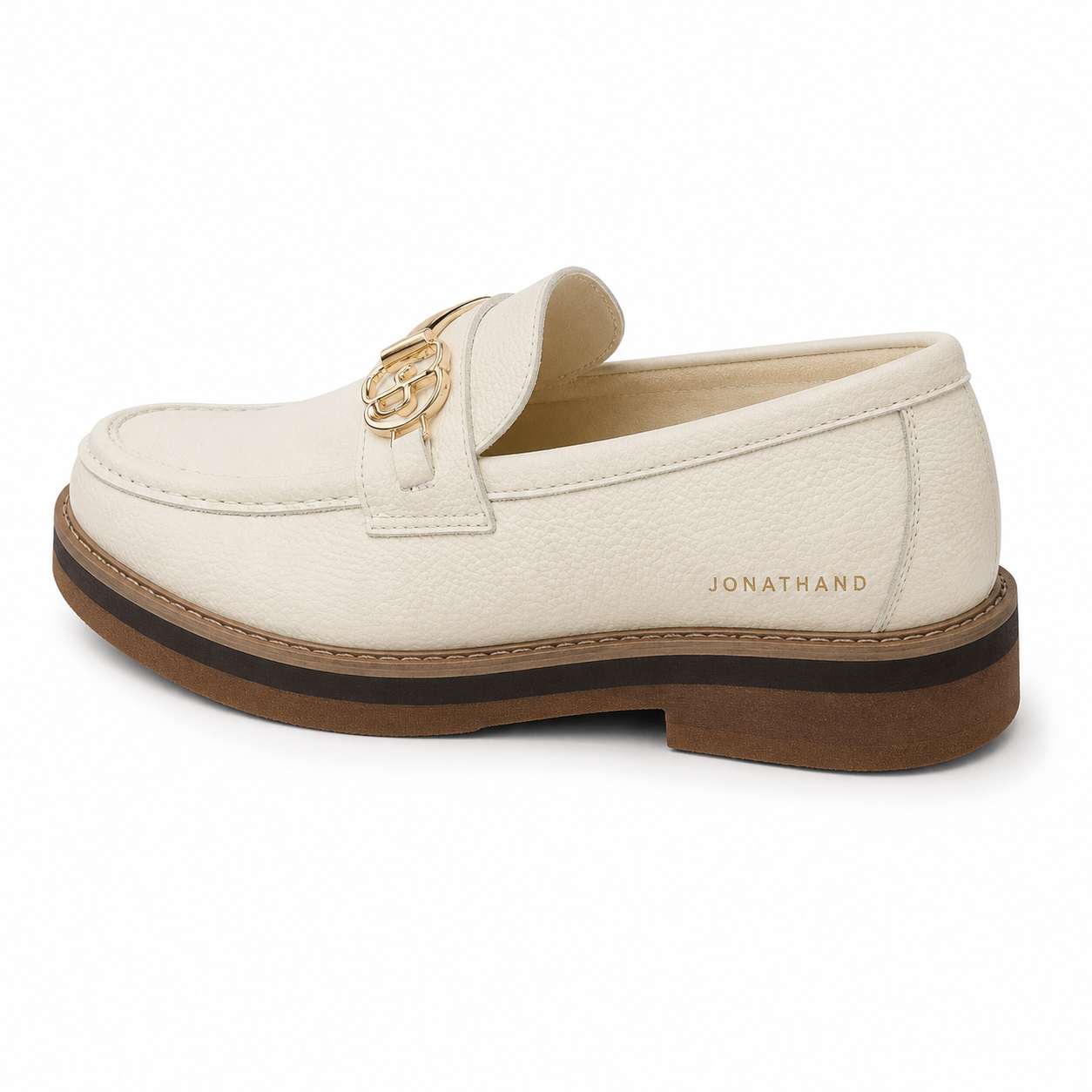 Jonathan D C35 Men’s Cream Monogram Loafer – Gold-Tone Detail | Sizes 6–10 - Image 4