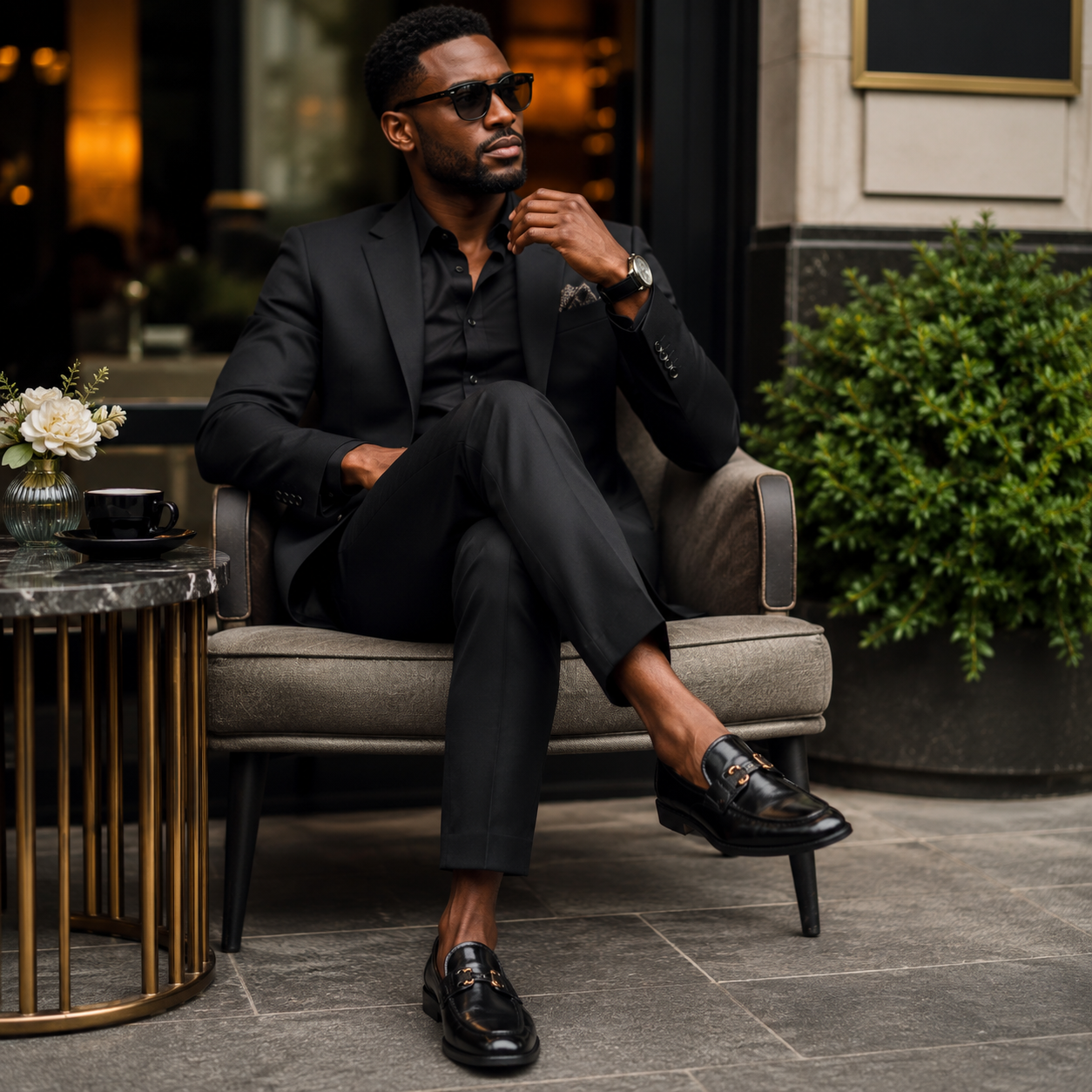 Crockett & Jones Evan Black Glace Leather Loafers – 62.C15648H - Image 2