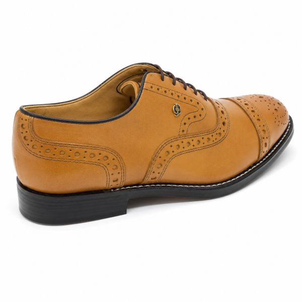 Crockett & Jones Bolton Biscuit Leather Brogue Oxford Shoes - Image 3