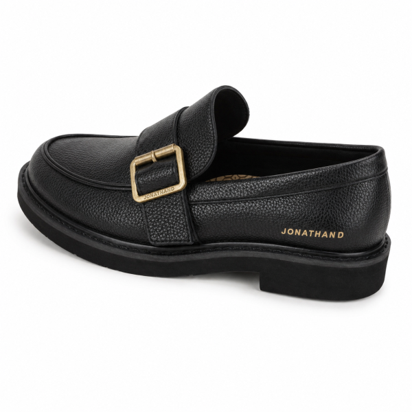 Jonathan D C62 Men’s Black Buckle Loafer – Smart Casual Slip-On Shoe - Image 4