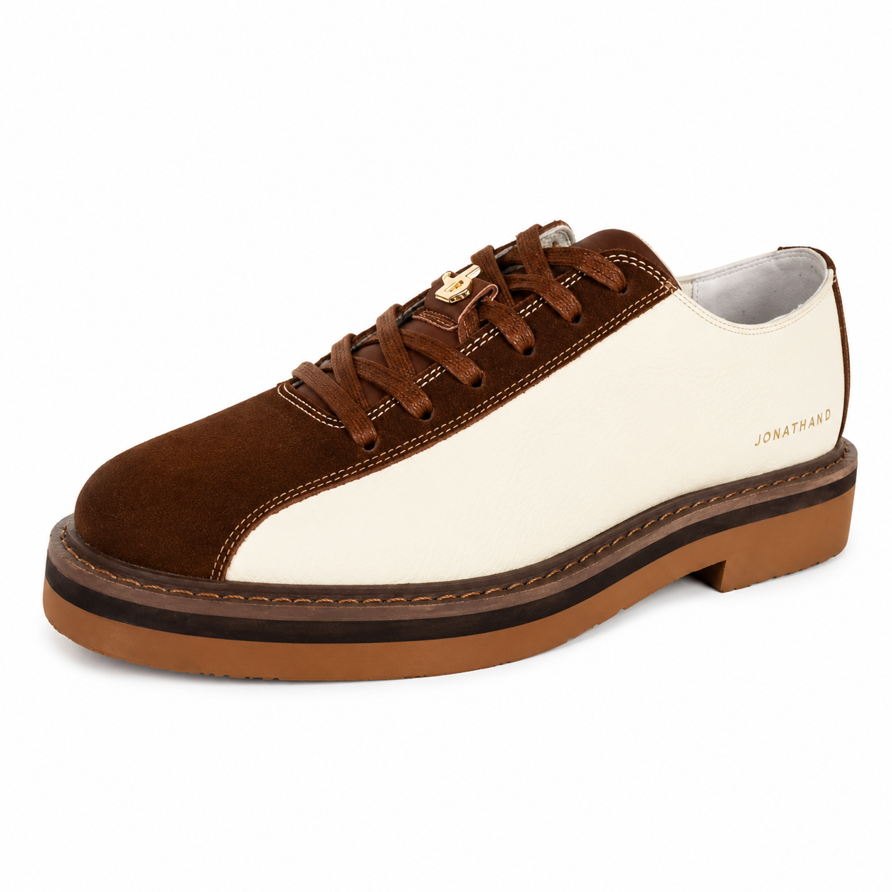 Jonathan D Roy C70 Cinnamon Two-Tone Lace-Up Shoe – Brown & Cream - Image 3