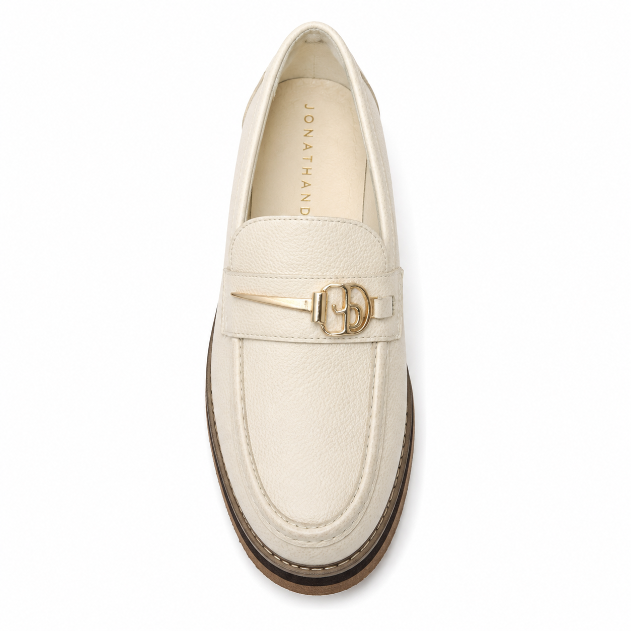 Jonathan D C35 Men’s Cream Monogram Loafer – Gold-Tone Detail | Sizes 6–10 - Image 3