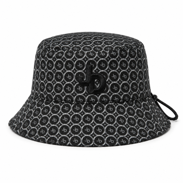 Jonathan D Rio Bucket Hat – Black | Monogram Drawcord Hat
