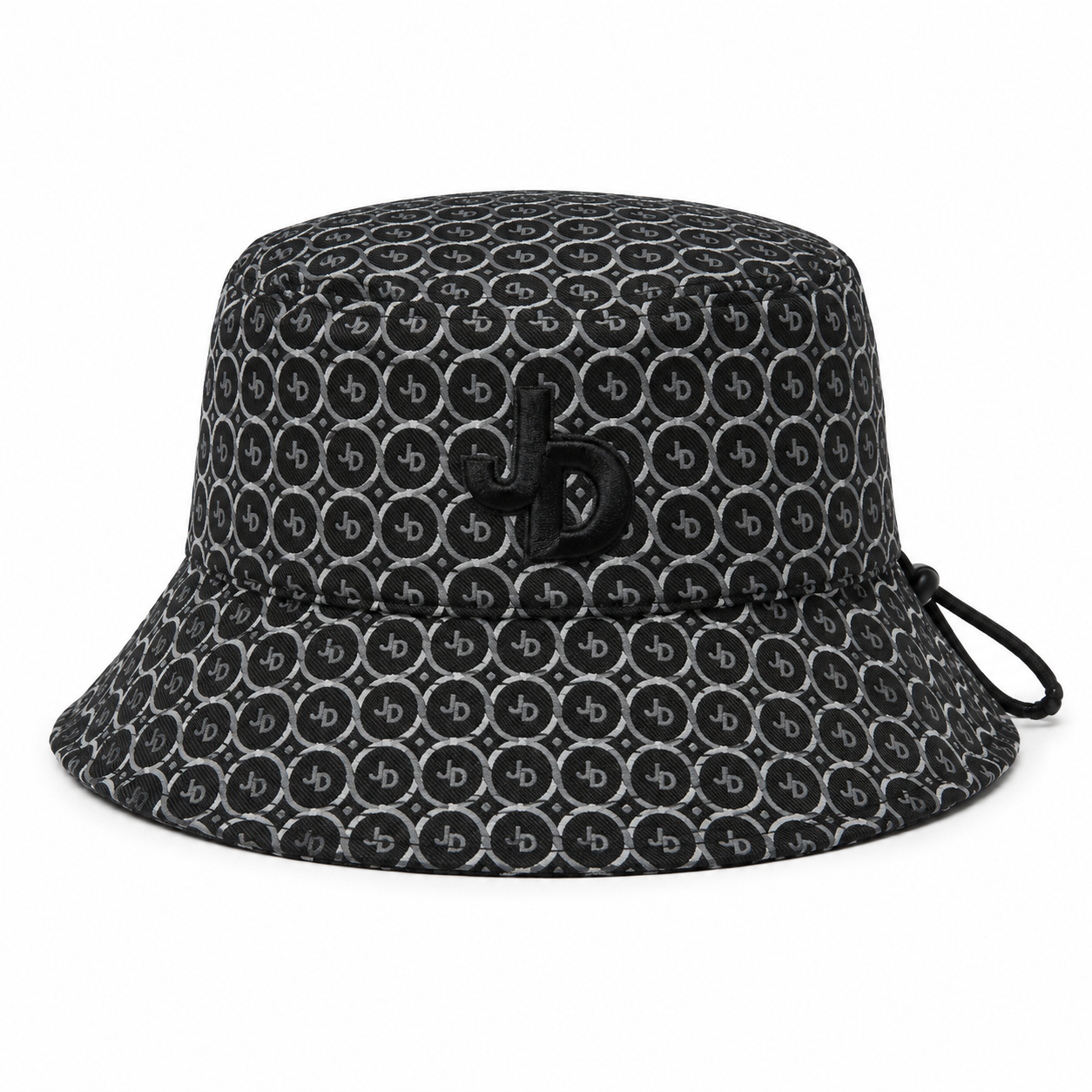 Jonathan D Rio Bucket Hat – Black | Monogram Drawcord Hat
