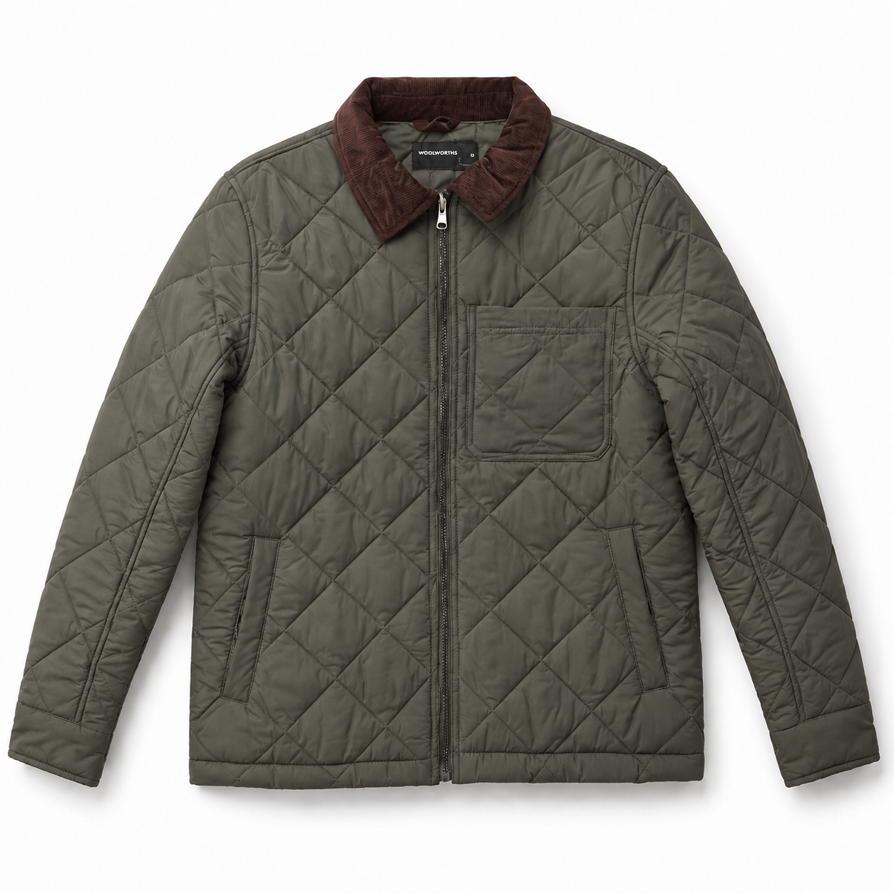 Woolworths Quilted Jacket – Olive Green |Clearance Deal