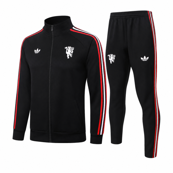 Manchester United 2026/27 Black & Red Full-Zip Tracksuit Set – PRE-ORDER | Premium Football Supporter Tracksuit