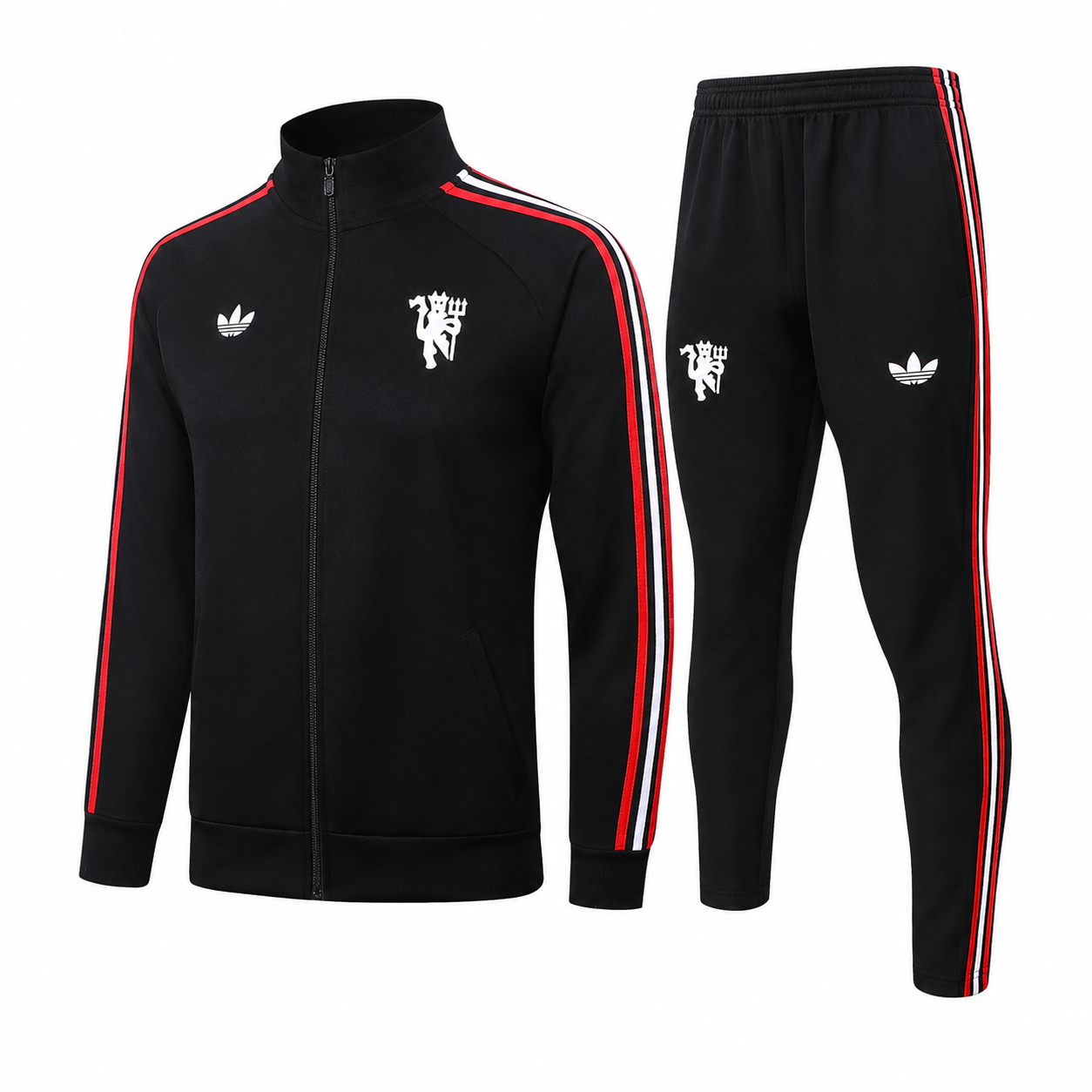 Manchester United 2026/27 Black & Red Full-Zip Tracksuit Set – PRE-ORDER | Premium Football Supporter Tracksuit