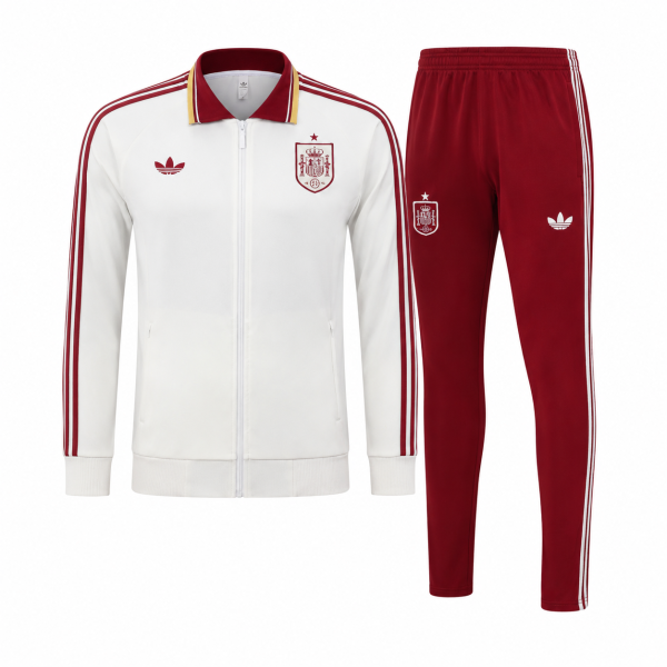 Spain 2026/27 White Full-Zip Tracksuit Set – PRE-ORDER | Premium Football Supporter Tracksuit