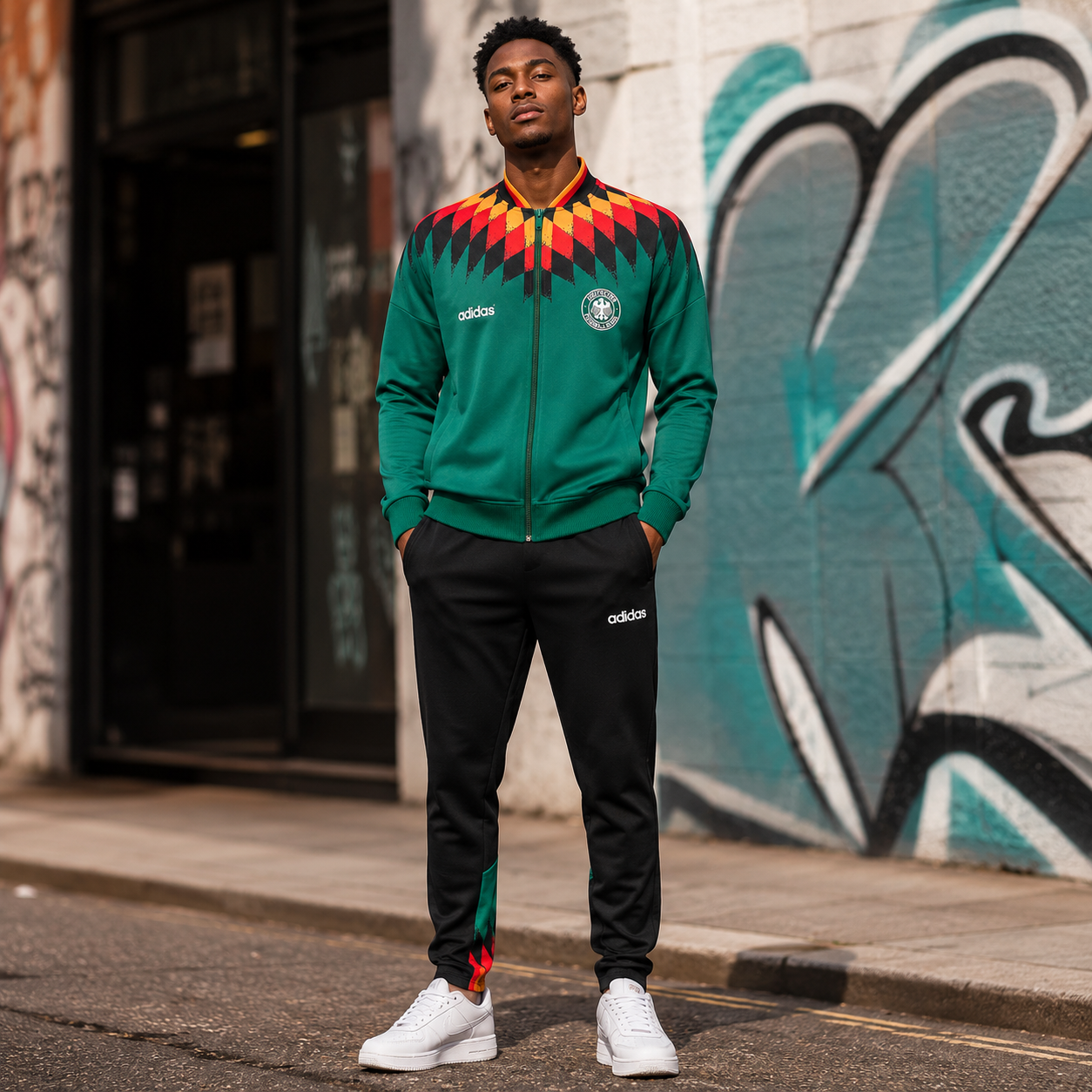 Germany 2026/27 Green Retro Full-Zip Tracksuit Set – PRE-ORDER | Premium Football Supporter Tracksuit - Image 2