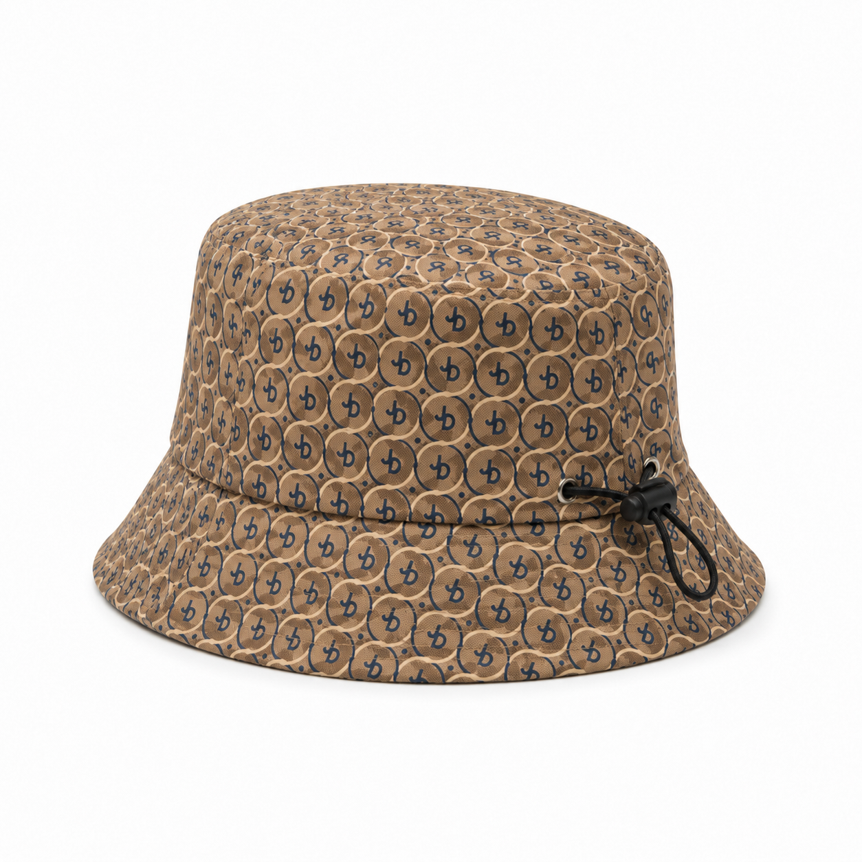 Jonathan D Rio Bucket Hat – Brown | Monogram Drawcord Hat - Image 3