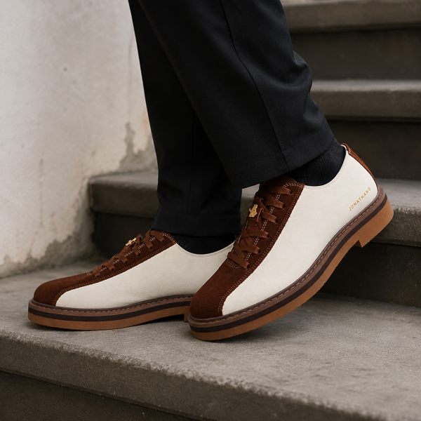 Alternative view of Jonathan D Roy C70 Cinnamon Two-Tone Lace-Up Shoe – Brown & Cream