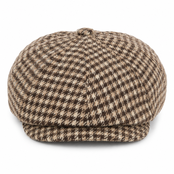 Jonathan D Cedric Flat Cap – Mocha | Ikepusi yeHoundstooth - Image 4