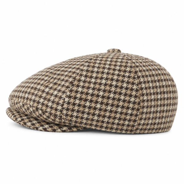 Jonathan D Cedric Flat Cap – Mocha | Ikepusi yeHoundstooth - Image 5