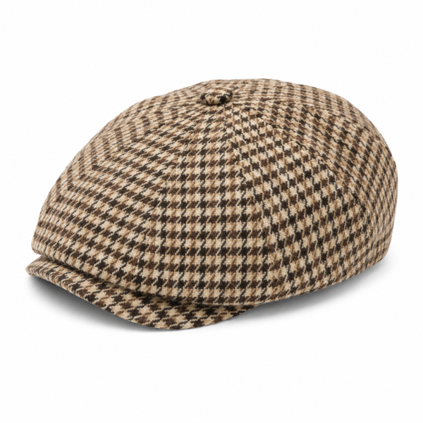 Jonathan D Cedric Flat Cap – Mocha | Ikepusi yeHoundstooth - Image 6