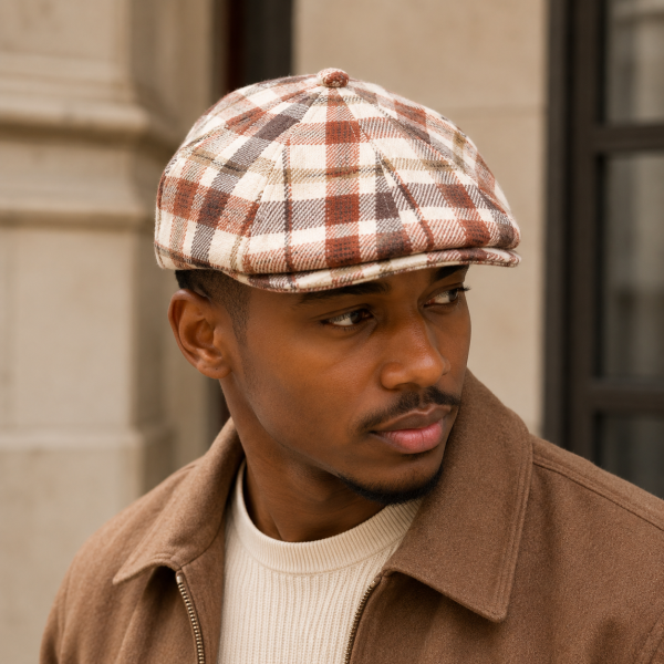 Alternative view of Jonathan D Charlie Flat Cap – Ginger | Ikepusi yePlaid Smart-Casual