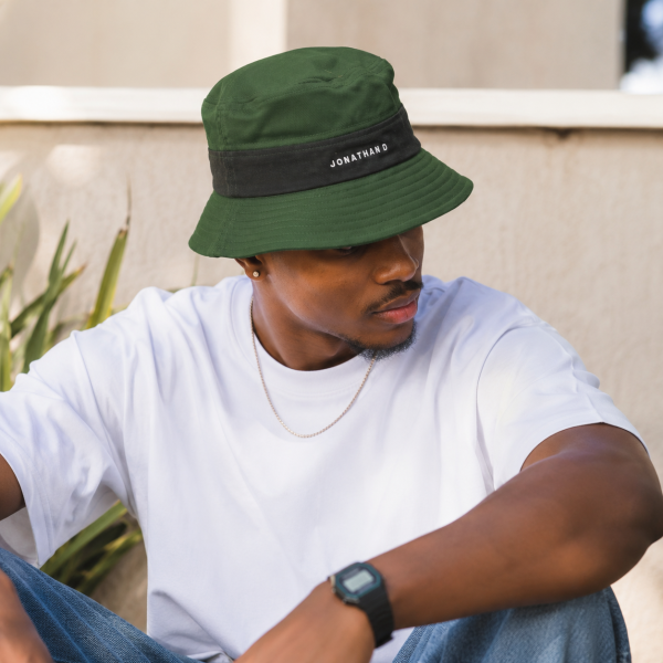 Alternative view of Jonathan D Marine Bucket Hat – Olive | Two-Tone Casual Hat