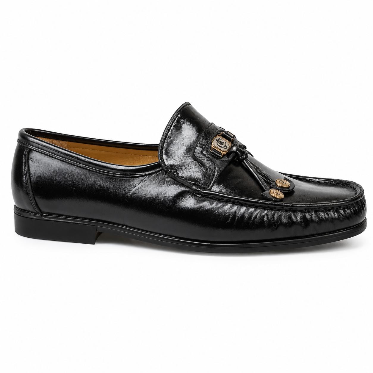Crockett & Jones Evan Black Glace Leather Loafers – 62.C15648H - Image 3