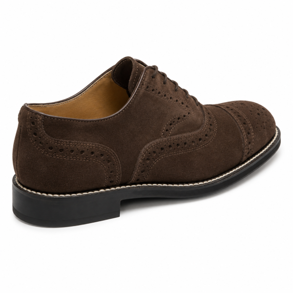 Crockett & Jones Chocolate Suede Brogue Oxford Shoes – 62.C16716C - Image 5