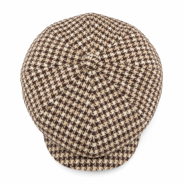 Jonathan D Cedric Flat Cap – Mocha | Ikepusi yeHoundstooth