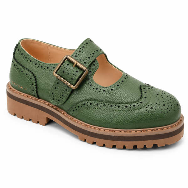 Jonathan D Jitheo Green Unisex Buckle Shoe