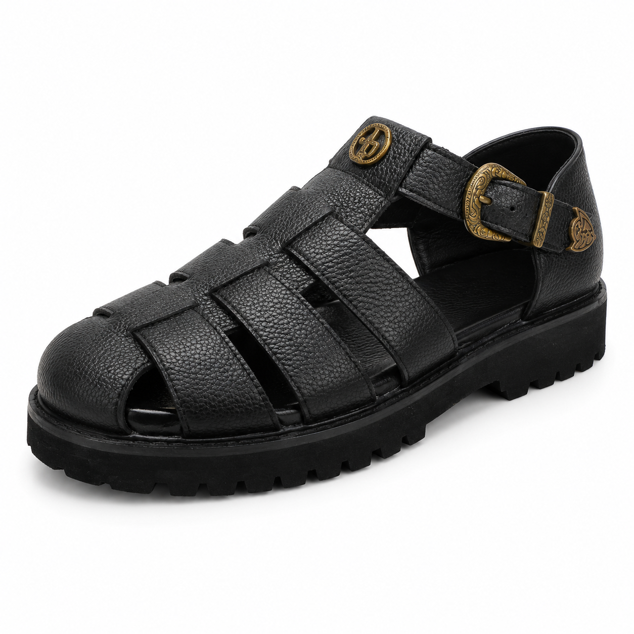 Jonathan D C35 Men’s Closed-Toe Fisherman Sandal – Black | Rugged Buckle Sandal - Image 3