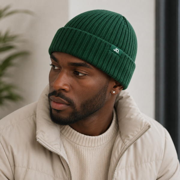 Jonathan D Ribbed Knit Beanie – Forest Green