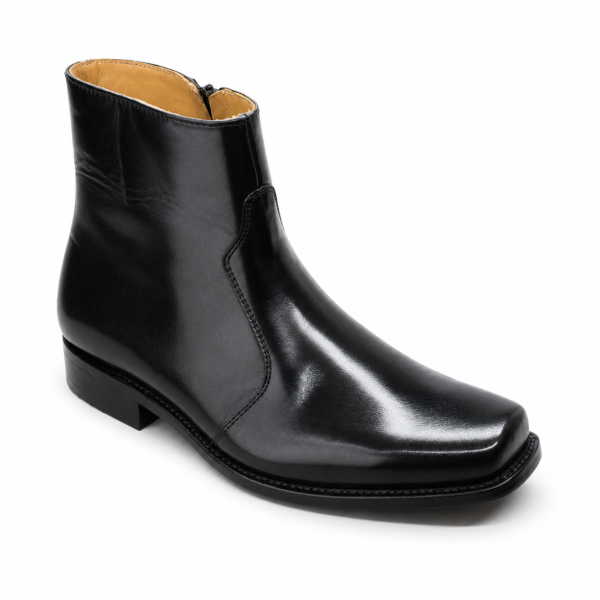 Crockett & Jones Black Glace Leather Ankle Boots – 62.C16691J