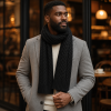 Jonathan D Wales Cable-Knit Scarf – Black