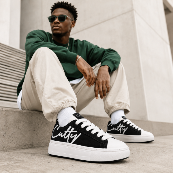Cutty Tampa Low Sneakers – Black | Chunky Platform Canvas Sneakers - Image 7