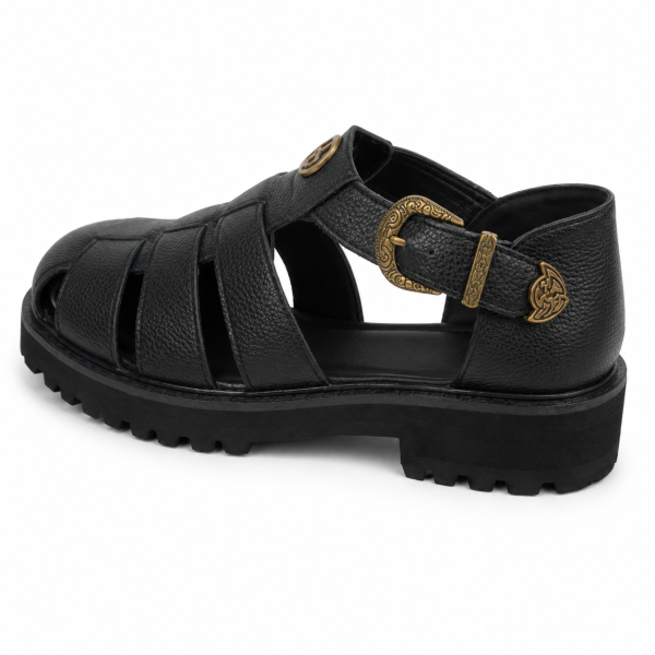 Jonathan D C35 Men’s Closed-Toe Fisherman Sandal – Black | Rugged Buckle Sandal - Image 4