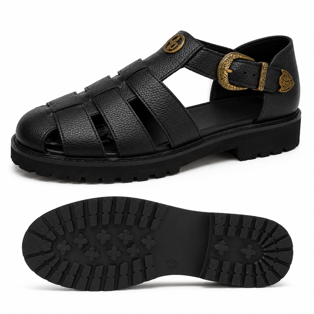 Jonathan D C35 Men’s Closed-Toe Fisherman Sandal – Black | Rugged Buckle Sandal - Image 6