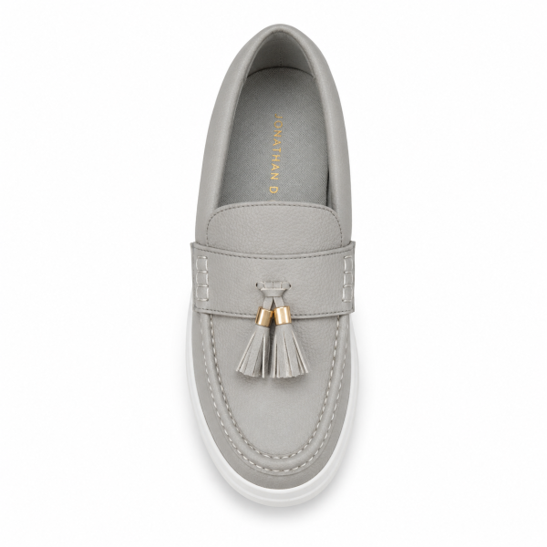 Jonathan D C32 Tassel Platform Loafer – Grey | Chunky Slip-On Shoe - Image 3