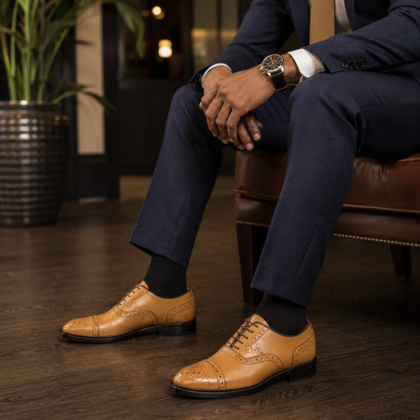 Alternative view of Crockett & Jones Bolton Biscuit Leather Brogue Oxford Shoes