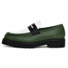 Jonathan D C57 Green, White & Black Pebble Moc Loafer – Chunky Sole Smart Casual Shoe