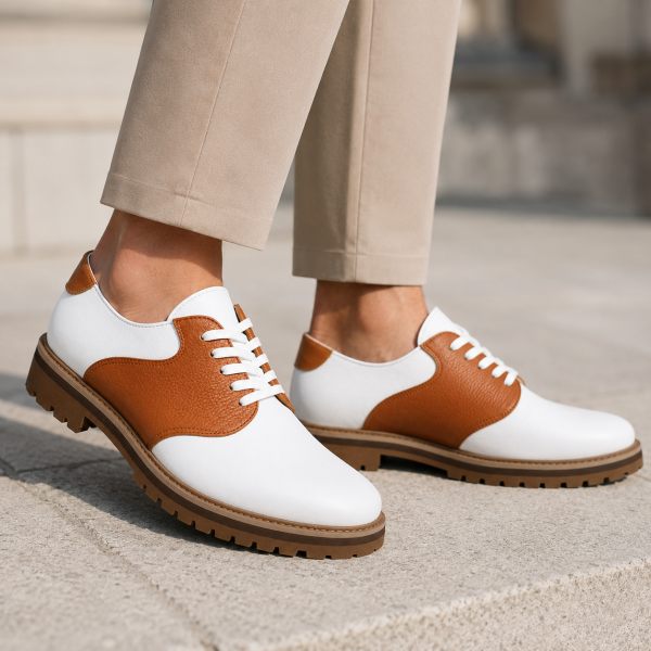 Alternative view of Jonathan D Jarchie Tan/White Men’s Smart Casual Shoe – Sizes 6 to 10