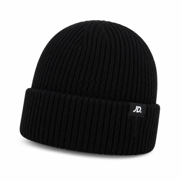 Jonathan D Ribbed Knit Beanie – Black - Image 5