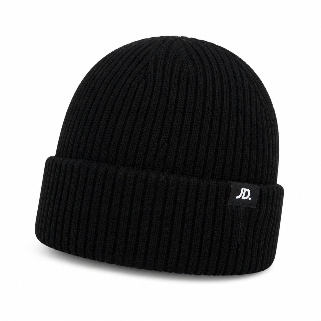 Jonathan D Ribbed Knit Beanie – Black - Image 5