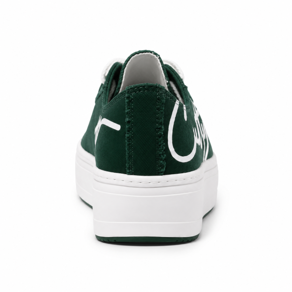 Cutty Tampa Low Sneakers – Green | Canvas Platform Sneakers - Image 3