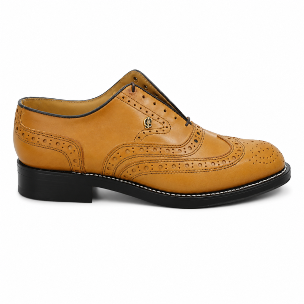 Crockett & Jones Biscuit Buff Calf Full Brogue Leather Shoes – 62.C15800A - Image 4