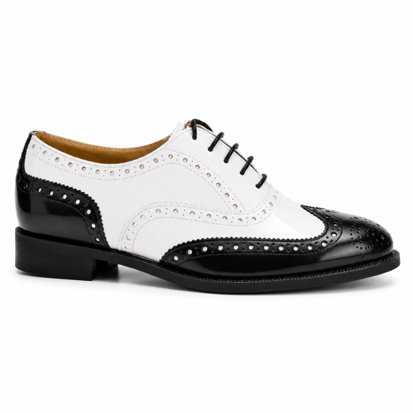 Crockett & Jones Damian Black & White Two-Tone Brogue Shoes – 62.C16692M - Image 3