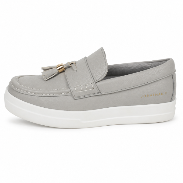 Jonathan D C32 Tassel Platform Loafer – Grey | Chunky Slip-On Shoe - Image 4