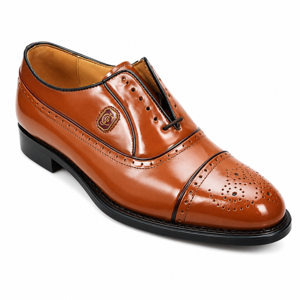 Crockett & Jones Jason Honey Cobbler Brogue Lace-Up Shoes – 62.C15263A
