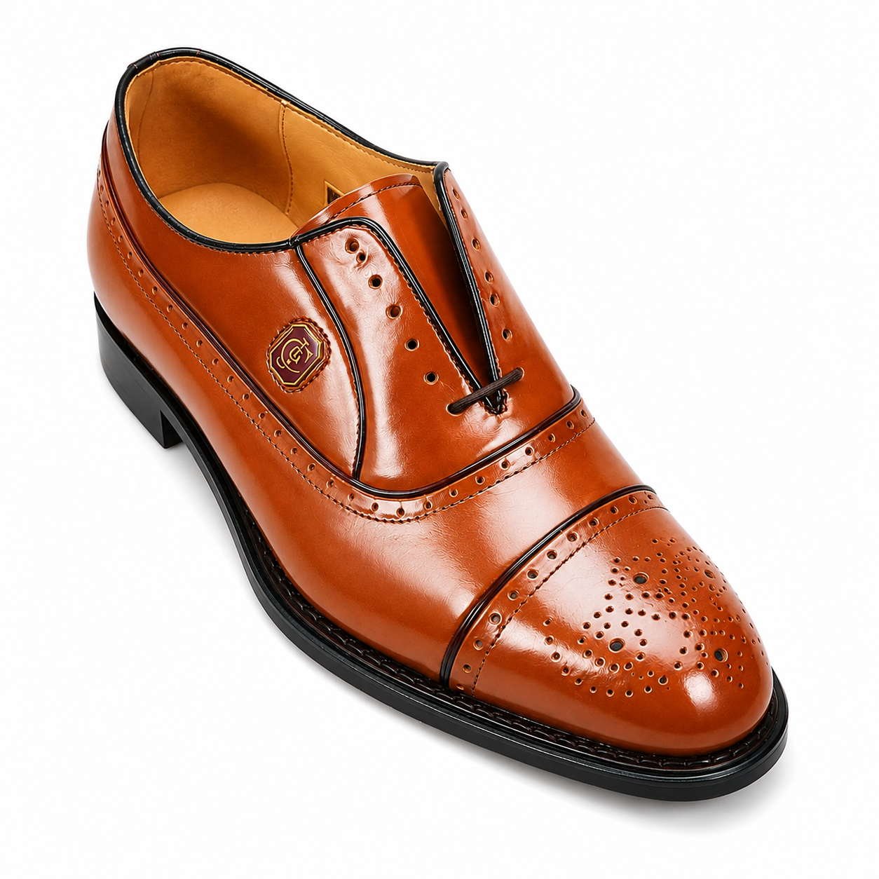 Crockett & Jones Jason Honey Cobbler Brogue Lace-Up Shoes – 62.C15263A - Image 3