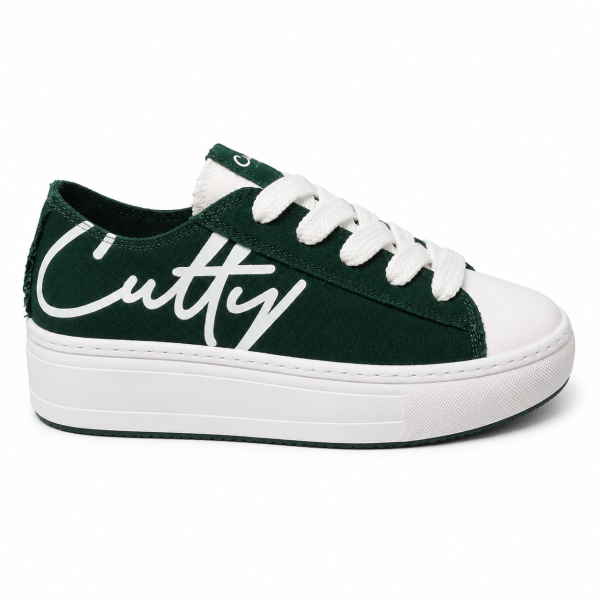 Cutty Tampa Low Sneakers – Green | Canvas Platform Sneakers