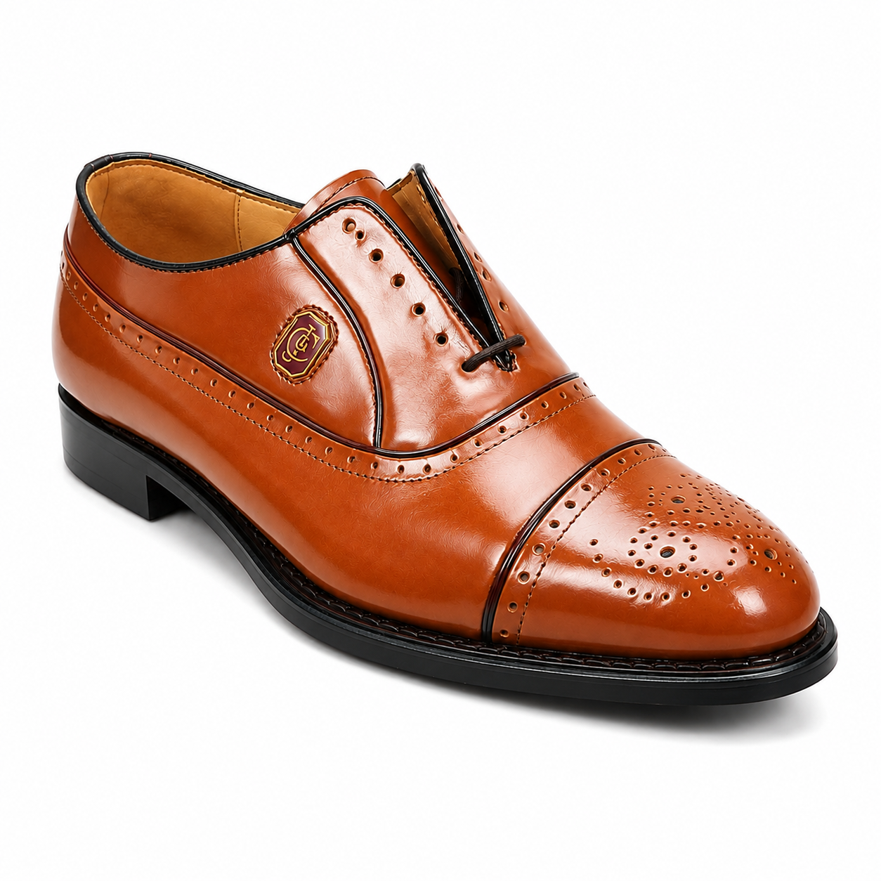 Crockett & Jones Jason Honey Cobbler Brogue Lace-Up Shoes – 62.C15263A - Image 4